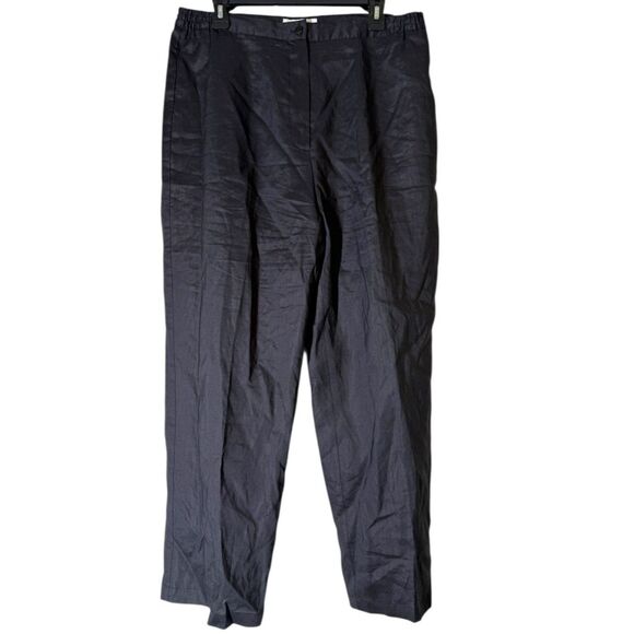 Lino USA Black 100% Linen Straight Leg Pants Womens Sz 1X Breathable Beachy - Picture 1 of 7